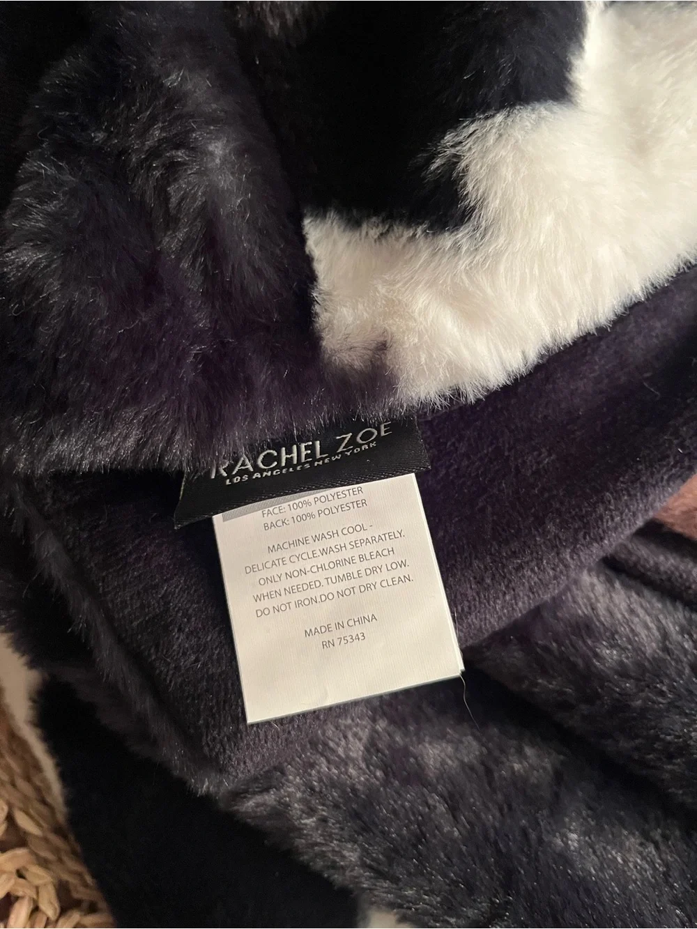 NWT Rachel Zoe Faux Throw in cow print